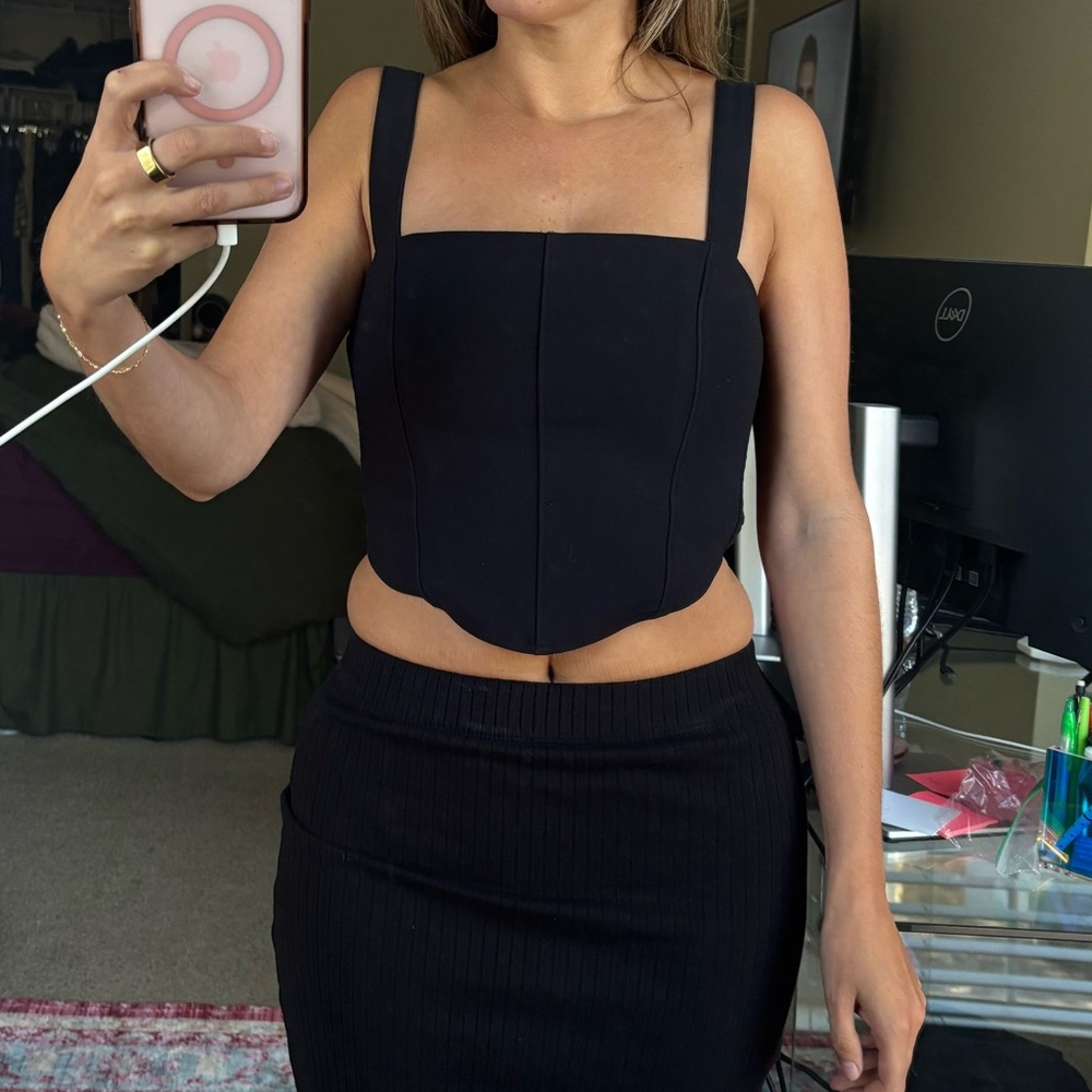 Chic Black Corset Too from A&F - Adjustable straps super cute
